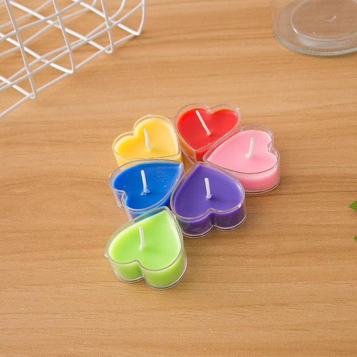 Love Creative Heart-Shaped Aromatherapy Candle Heart Shape LED Tea light Candles Romantic Love LED Candles Romantic Birthday Party Valentine's Day Candle Dinner Candle Home Accessories