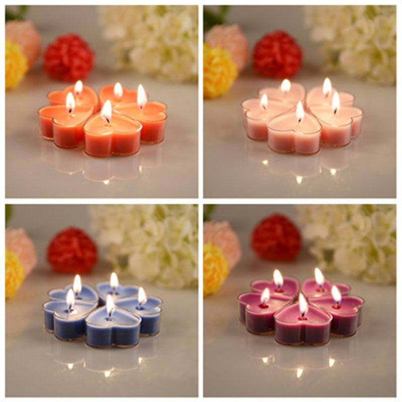 Love Creative Heart-Shaped Aromatherapy Candle Heart Shape LED Tea light Candles Romantic Love LED Candles Romantic Birthday Party Valentine's Day Candle Dinner Candle Home Accessories