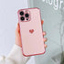 Love Heart Shockproof Bumper Phone Case For iPhone 14 13 12 11 Pro XS Max X XR 7 8 Plus 12Mini SE2 Soft Protective Case for Women Cute Gold Edge Shockproof Slim Soft Bumper