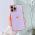 Love Heart Shockproof Bumper Phone Case For iPhone 14 13 12 11 Pro XS Max X XR 7 8 Plus 12Mini SE2 Soft Protective Case for Women Cute Gold Edge Shockproof Slim Soft Bumper