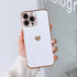 Love Heart Shockproof Bumper Phone Case For iPhone 14 13 12 11 Pro XS Max X XR 7 8 Plus 12Mini SE2 Soft Protective Case for Women Cute Gold Edge Shockproof Slim Soft Bumper