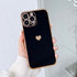 Love Heart Shockproof Bumper Phone Case For iPhone 14 13 12 11 Pro XS Max X XR 7 8 Plus 12Mini SE2 Soft Protective Case for Women Cute Gold Edge Shockproof Slim Soft Bumper