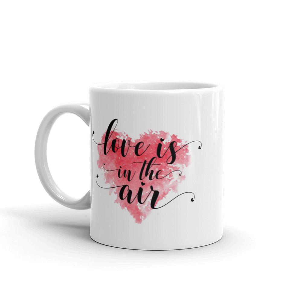 " Love is in the Air " Coffee Mug Valentines Gifts For Best Friends, Coffee Mug, Christmas Valentine's Day Birthday Gift for Her Him Wife  Valentines Day Wife Birthday Gift from Husband Anniversary for Her Wifey White Coffee Mug