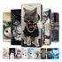 Lovely Cat Wolf Pattern Wallet Flip Cases For Xiaomi Redmi 8A 9A 9C 9T Note 8 Pro 8T 9 9T 10 5G Card Holder Stand Book Cover Magnetic Protective Cover with  Shockproof Inner Shell