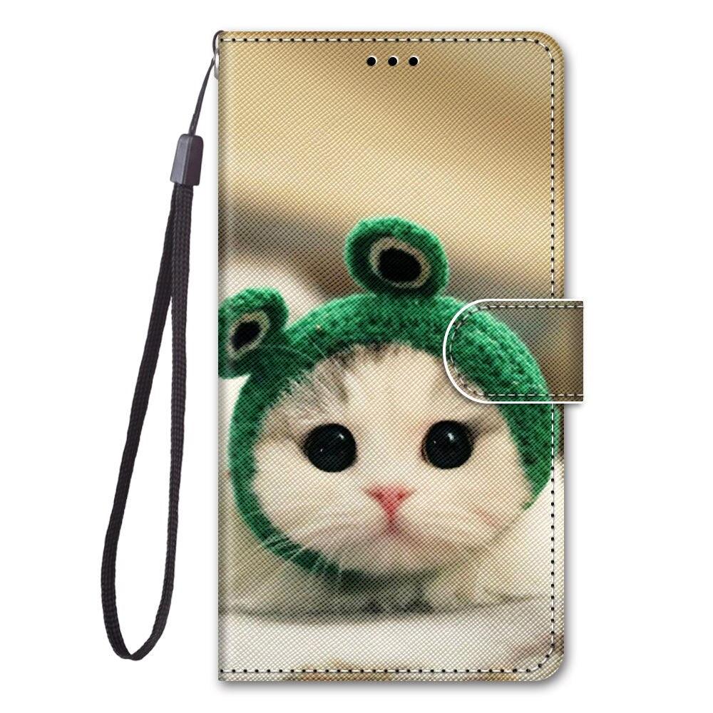 Lovely Cat Wolf Pattern Wallet Flip Cases For Xiaomi Redmi 8A 9A 9C 9T Note 8 Pro 8T 9 9T 10 5G Card Holder Stand Book Cover Magnetic Protective Cover with  Shockproof Inner Shell