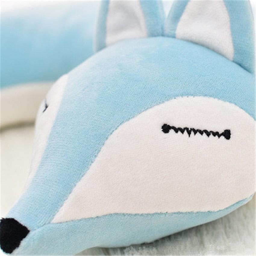 Lovely Fox Travel Pillow Animal Cotton U Shape Travel Car Train Plane Home Nap Pillow Health Care Gift Neck Pillow Travel Pillows Cartoon Planes Fox Animal U-Shaped Neck Pillow Plush Fur Warm Comfortable Luggage Pillow for Airplanes Car Train