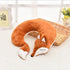 Lovely Fox Travel Pillow Animal Cotton U Shape Travel Car Train Plane Home Nap Pillow Health Care Gift Neck Pillow Travel Pillows Cartoon Planes Fox Animal U-Shaped Neck Pillow Plush Fur Warm Comfortable Luggage Pillow for Airplanes Car Train