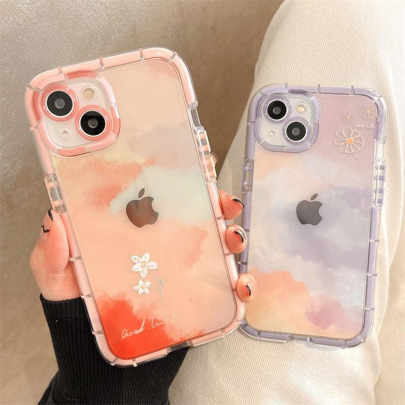 Luminous Art Abstract Phone Case For iPhone 13 12 11 Pro Max Transparent Silicone Shockproof Bumper Cover  Floral Girly Transparent Phone Case Glow In Dark iphone case