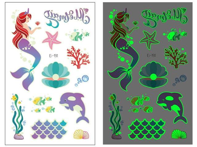 Luminous Tattoo Stickers Temporary Animal Tattoos Glow Paste on Face Arm Leg Fluorescent Waterproof Fake Tattoo For Kids Girls - STEVVEX Beauty - 103, 3D Tattoo, Animal Tattoo, Arm Tattoo, Back Tattoo, Beauty, Body Tattoo, Boys Tattoo, Butterfly Tattoo, Children Tattoo, Dinosaur Tattoo, Face Tattoo, Fashion Tattoo, Finger Tattoo, Girls Tattoo, Leg Tattoo, Luminous Tattoo, Luxury Tattoo, Tattoo, Waterproof Tattoo, Women Tattoo - Stevvex.com