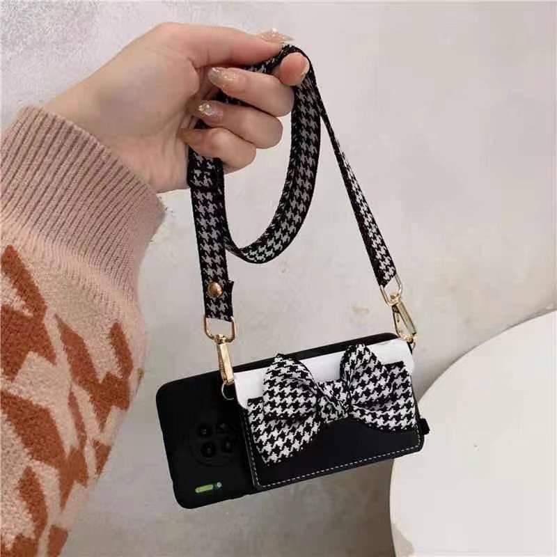 Luxurious Handbag Back Card Slot Lanyard Phone Case For iPhone 13 12 11 Pro X XS XR Max Shockproof Magnetic Case Compatible with iPhone