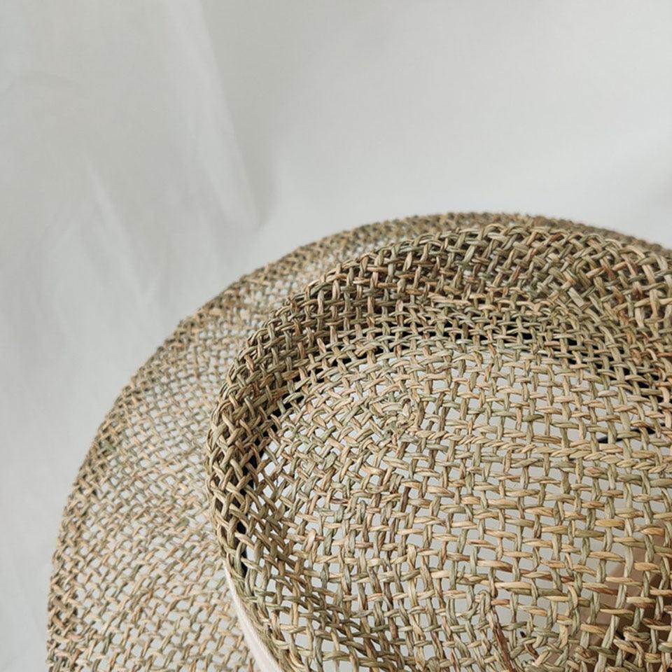 Luxurious New Handmade Straw Beach Hat For Women Summer Hat Luxury Cap Fashion Straw Hat Flat Sun Protection Hats Beautiful Unique Design 55-60cm