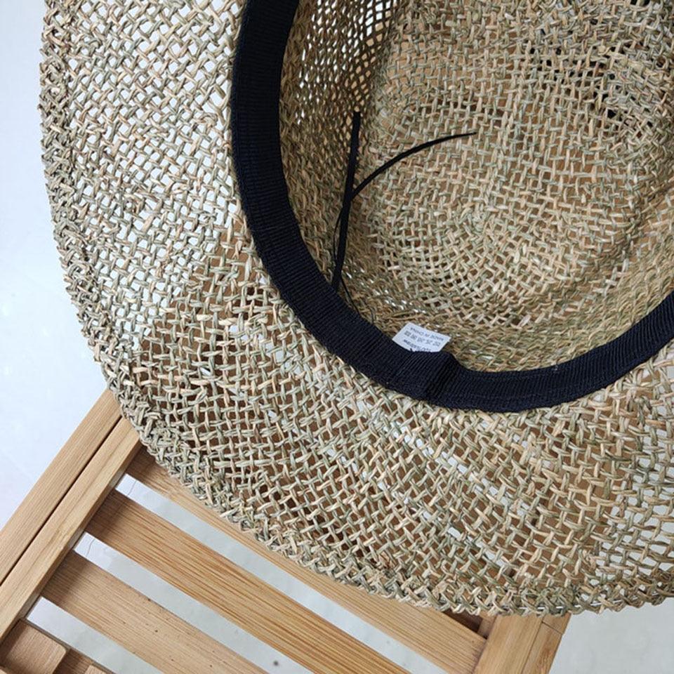 Luxurious New Handmade Straw Beach Hat For Women Summer Hat Luxury Cap Fashion Straw Hat Flat Sun Protection Hats Beautiful Unique Design 55-60cm