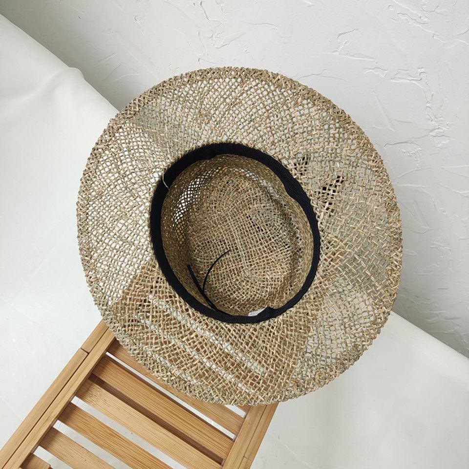 Luxurious New Handmade Straw Beach Hat For Women Summer Hat Luxury Cap Fashion Straw Hat Flat Sun Protection Hats Beautiful Unique Design 55-60cm