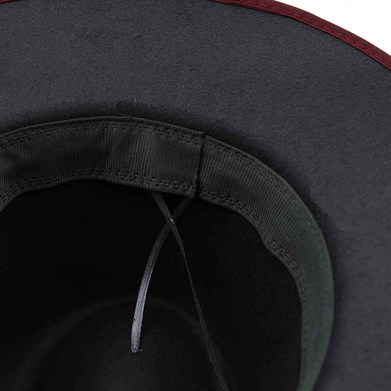 Luxurious Unique Couple Hats Wide Brim Fedora Hat Winter Autumn Trendy Fedora Hat  Women Black Red Wedding Hat With Feather Belts For Hats Men Beautiful Gentleman Elegant Classical Hat