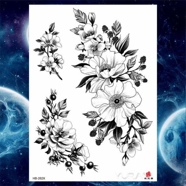 Luxury Big Tattoo Stickers Butterfly Body Arm Leg Tattoos Temporary Black Flower Rose Tattoos For Women's Adults - STEVVEX Beauty - 103, 3D Tattoo, Animal Tattoo, Arm Tattoo, Beauty, Big Tattoo, Black Tattoos, Body Tattoo, Butterfly Tattoo, Colorful Tattoo, Fashion Tattoo, Flower Tattoo, Girls Tattoo, Large Tattoo, Leg Tattoo, Lotus Tattoo, Luxury Tattoo, Tattoo, Waterproof Tattoo, Wedding Tattoo, Women Tattoo - Stevvex.com