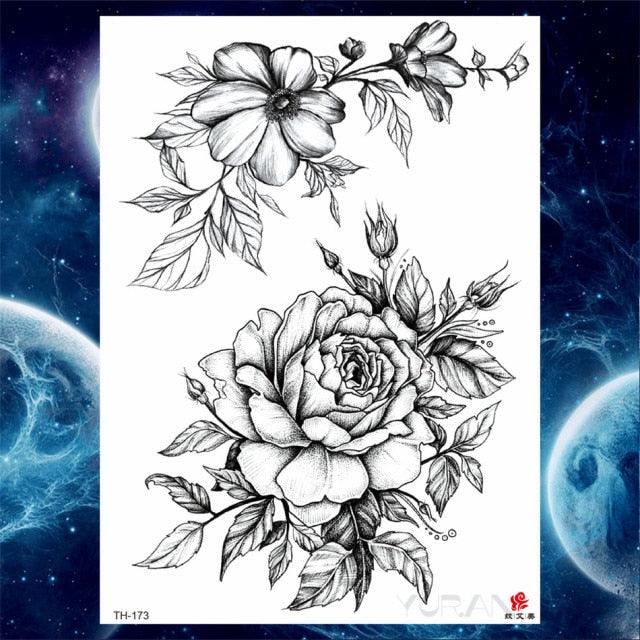 Luxury Big Tattoo Stickers Butterfly Body Arm Leg Tattoos Temporary Black Flower Rose Tattoos For Women's Adults - STEVVEX Beauty - 103, 3D Tattoo, Animal Tattoo, Arm Tattoo, Beauty, Big Tattoo, Black Tattoos, Body Tattoo, Butterfly Tattoo, Colorful Tattoo, Fashion Tattoo, Flower Tattoo, Girls Tattoo, Large Tattoo, Leg Tattoo, Lotus Tattoo, Luxury Tattoo, Tattoo, Waterproof Tattoo, Wedding Tattoo, Women Tattoo - Stevvex.com