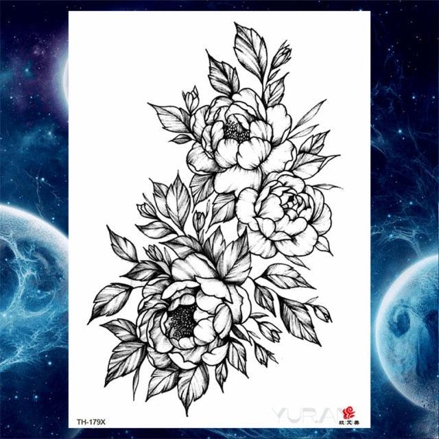 Luxury Big Tattoo Stickers Butterfly Body Arm Leg Tattoos Temporary Black Flower Rose Tattoos For Women's Adults - STEVVEX Beauty - 103, 3D Tattoo, Animal Tattoo, Arm Tattoo, Beauty, Big Tattoo, Black Tattoos, Body Tattoo, Butterfly Tattoo, Colorful Tattoo, Fashion Tattoo, Flower Tattoo, Girls Tattoo, Large Tattoo, Leg Tattoo, Lotus Tattoo, Luxury Tattoo, Tattoo, Waterproof Tattoo, Wedding Tattoo, Women Tattoo - Stevvex.com