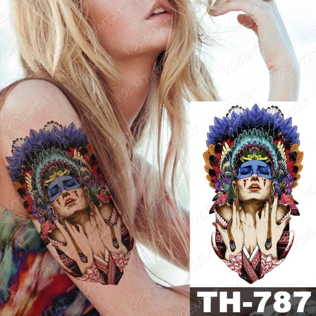 Luxury Big Waterproof Temporary Sticker Tattoo Large Flowers And Animals Body Tattos For Womens - STEVVEX Beauty - 103, 3D Tattoo, Animal Tattoo, Arm Tattoo, Beauty, Big Flowers Tattoo, Big Tattoo, Black Tattoos, Body Tattoo, Butterfly Tattoo, Colorful Tattoo, Fashion Tattoo, Girls Tattoo, Leg Tattoo, Luxury Tattoo, Modern Tatoos, Stylish Tattoo, Tattoo, Waterproof Tattoo, Wolf Tattoo, Women Tattoo, Womens Tattoo - Stevvex.com