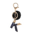 Luxury Black Pompom English Alphabet Letter Keychain Rhinestone Keyring with Artificial Fur Pompom Ball Women Girls Shiny Crystal Key Ring Letter Keyring Glitter Gradient Resin Car Mirror Accessory Women Handbag Charms