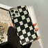 Luxury Black White Checkerboard Soft Phone Case For iPhone 14 13 12 11 Pro Max Mini X XR 7 8 Plus XS Big Checkers Case Cover Bumper Hard Back Shockproof Phone Case Girly Phone Cover With Luxury Design