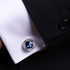 Luxury Blue Crystal Cufflinks Men Classic Blue Cuff Button Quality Shirt Cuff Links Elegant Cuff Links For Wedding Party Unique Gift Gorgeous Cuff Links