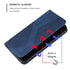 Luxury Blue Flip Wallet Case For iPhone 14 13 12 Mini Plus 11 Pro Magnetic Cards Phone Cover Magnetic PU Leather Phone Case Classic S-shaped Simple Flip Wallet Cover