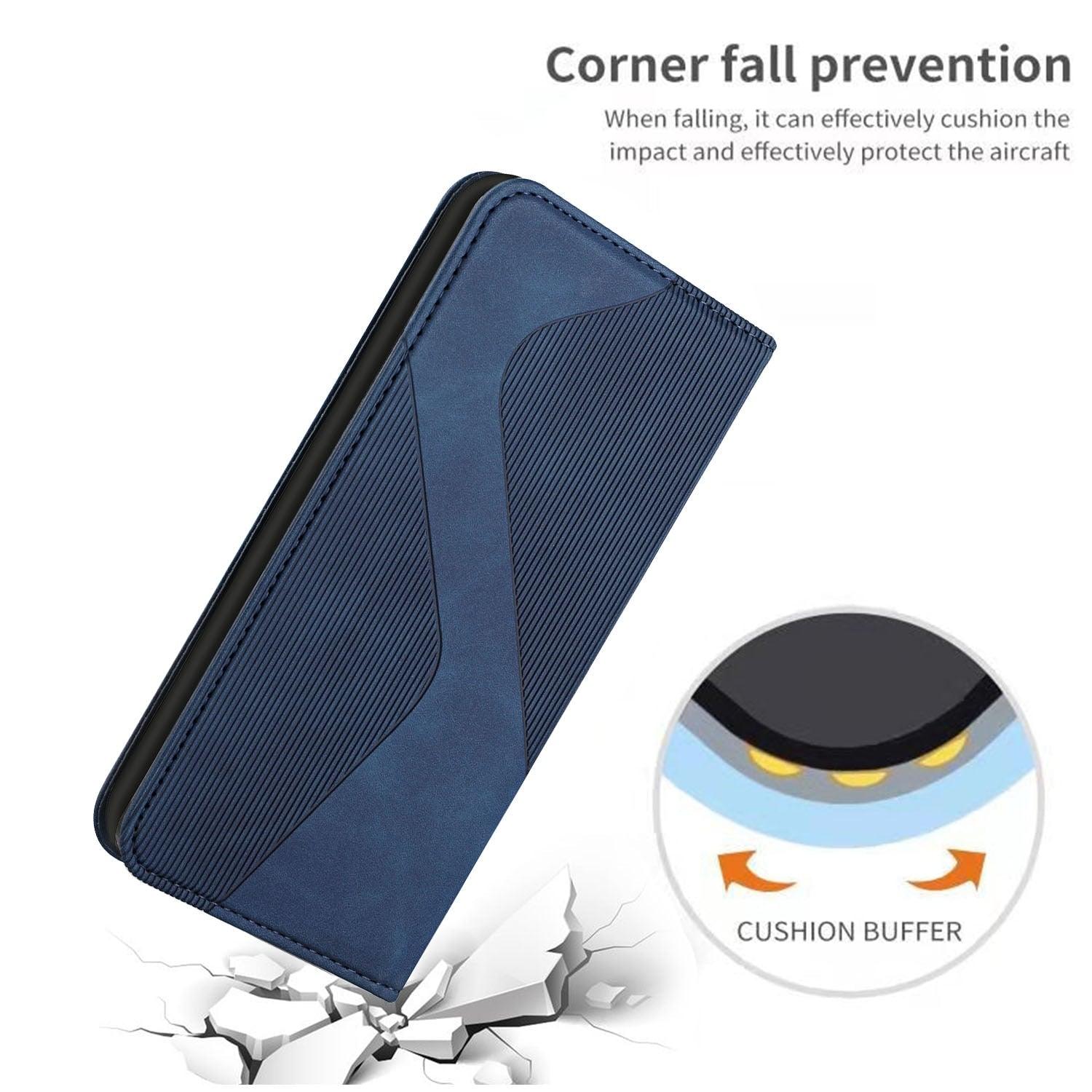 Luxury Blue Flip Wallet Case For iPhone 14 13 12 Mini Plus 11 Pro Magnetic Cards Phone Cover Magnetic PU Leather Phone Case Classic S-shaped Simple Flip Wallet Cover