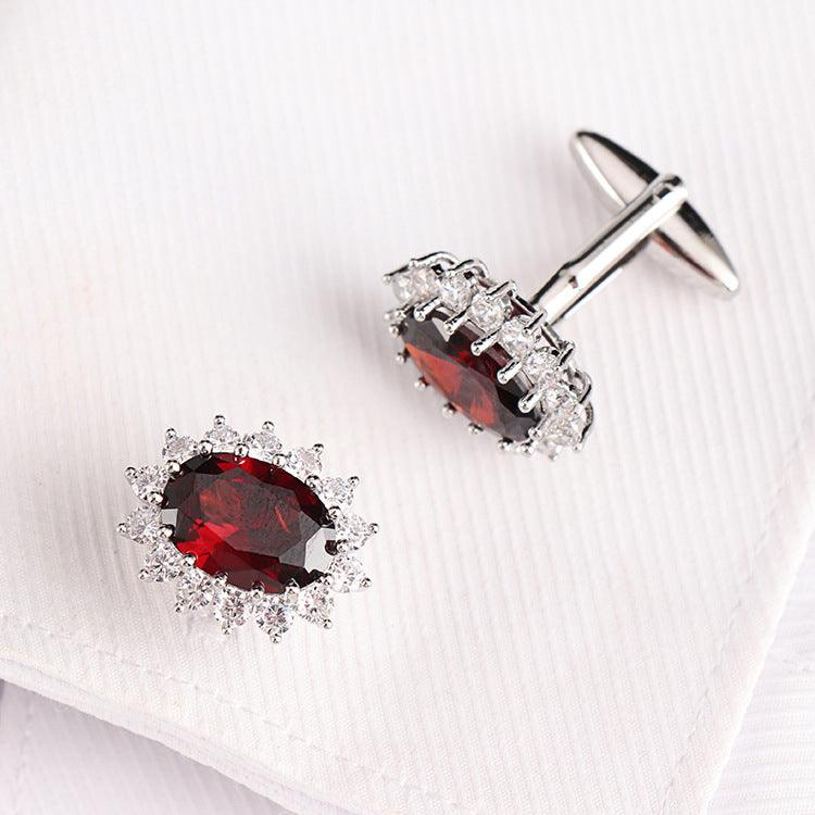 Luxury Blue Rhinestone Crystal Cufflinks Shirt Cuff Links Men Business Banquet Cocktail Party Accessories Wedding Anniversary Gifts Elegant Men Cuff Links