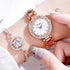 Luxury Bracelet Watches Set For Women Fashion Geometric Bangle Quartz Clock Wrist Watch With Quartz Movement Crystal Diamond Classic Fashion Romantic Jewelry Cuff Bracelet Set