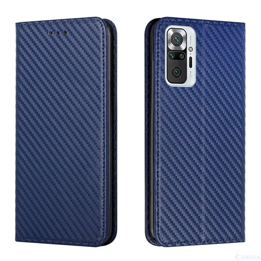 Luxury Carbon Fiber Phone Case For Xiaomi Redmi Note 10 10S 9 9A 9C 9S 9T 8 8T 8A 7A 6 7 Pro 5 5A Cover Card Slot Flip Leather Shockproof Wallet Flip Case Cover with Card Slot Holder