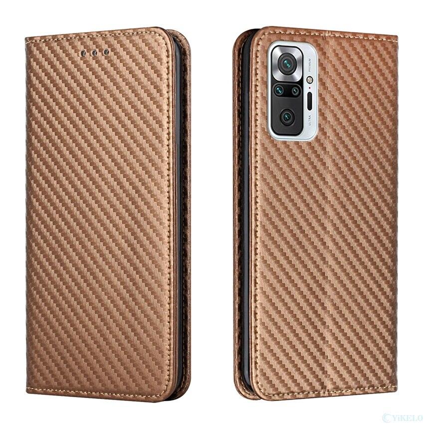 Luxury Carbon Fiber Phone Case For Xiaomi Redmi Note 10 10S 9 9A 9C 9S 9T 8 8T 8A 7A 6 7 Pro 5 5A Cover Card Slot Flip Leather Shockproof Wallet Flip Case Cover with Card Slot Holder