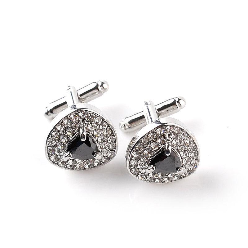 Luxury Cufflinks For Men Zircon Black Purple White Crystal Fashion Cuff Links Wedding Shirt Cuff Links Set Classic Jewelry Elegant Shirt Cufflinks