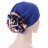 Luxury Elegant Bonnet Lightweight Soft Big Black Flower Elastic Elegant Hijab Caps Turban Africa Lightweight Headtie Head Scarf Soft Wrap Hat For Women