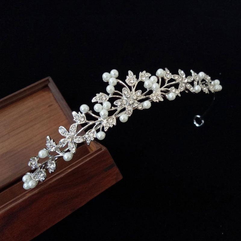 Luxury Elegant Crystal Pearl Bridal Crown Woman Tiaras Hair Jewelry Ornaments Headbands Wedding Party Hair Accessories  Wedding Hair Accessories Ladies Headband Hair Jewelry Wedding Hair Accessories Ladies Headwear Bridal Headwear