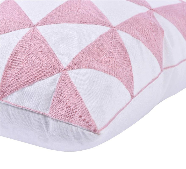 Luxury Embroidered Pink Pillow Cover Elegant Cushions Cover For Sofa Flower Geometric Cotton Pillow Case Throw Pillow Covers Modern Geometric Pillowcase Throw Cushion Cover for Bed Couch Sofa Office Decor 45*45