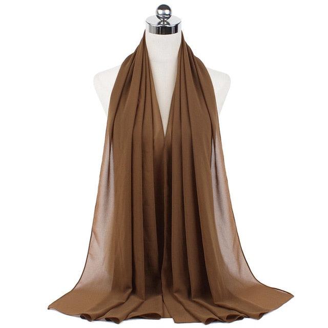 Luxury Fashion Long Soft Solid Chiffon Scarf Head Wrap Echarpe Shawl Lightweight Headscarf Instant Ready To Wear Elegant Hijab Scarf Wrap Muslim Shawl Islamic Hijabs Arab Wrap Head Scarves For Women