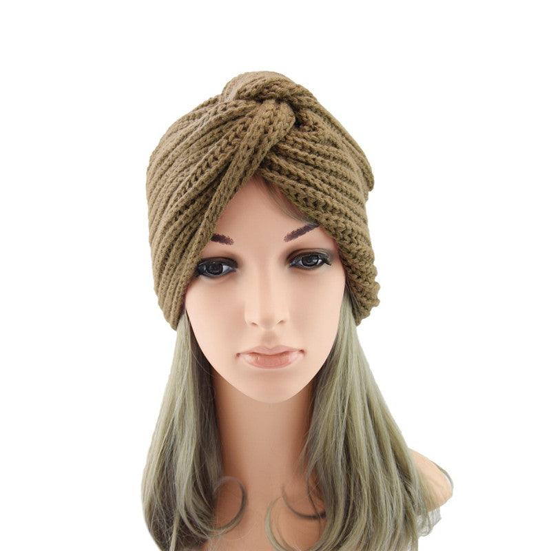 Luxury Fashion Ready To Wear Soft Cashmere Muslim Inner Hijab Caps Turban Cashmere Cross Elegant Wrap Head Hat Wool Lightweight Knitting Hijab Bonnet Cap For Women