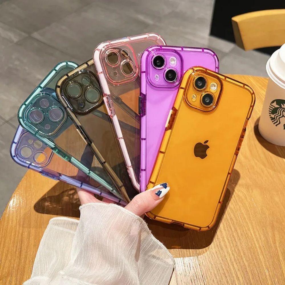 Luxury Fluorescence Phone Case For iPhone 13 14Pro Max 14 Plus Shockproof Clear Soft Silicone Cover Shockproof Thin Transparent Case  Drop Protection for iPhone