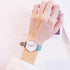 Luxury Girl Watch Student High School Small Fresh Watch Pink Cute Star Starry Sky Casual Leather Female Wrist Watch Leather Band Thin Minimalist Casual Simple Dress Watch