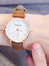 Luxury Girl Watch Student High School Small Fresh Watch Pink Cute Star Starry Sky Casual Leather Female Wrist Watch Leather Band Thin Minimalist Casual Simple Dress Watch