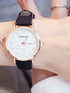 Luxury Girl Watch Student High School Small Fresh Watch Pink Cute Star Starry Sky Casual Leather Female Wrist Watch Leather Band Thin Minimalist Casual Simple Dress Watch