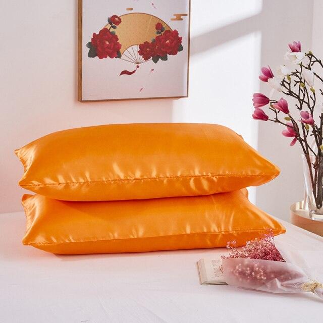 Luxury Ladies Satin Pillowcase Satin Silk Ultra Soft Standard Pillowcase Silk Satin Pillow Cases For Hair and Skin Soft King Queen Elegant Standard Bedding Pillowcase Cushion Cover Home Decor