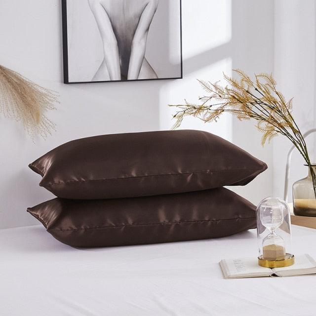 Luxury Ladies Satin Pillowcase Satin Silk Ultra Soft Standard Pillowcase Silk Satin Pillow Cases For Hair and Skin Soft King Queen Elegant Standard Bedding Pillowcase Cushion Cover Home Decor