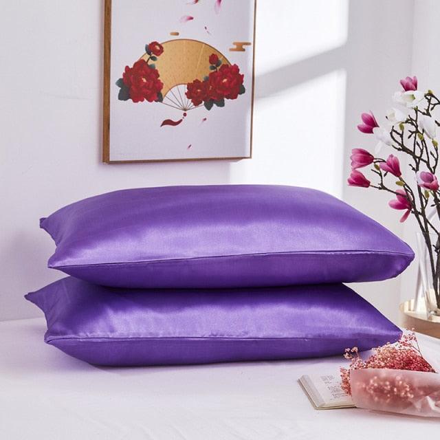 Luxury Ladies Satin Pillowcase Satin Silk Ultra Soft Standard Pillowcase Silk Satin Pillow Cases For Hair and Skin Soft King Queen Elegant Standard Bedding Pillowcase Cushion Cover Home Decor