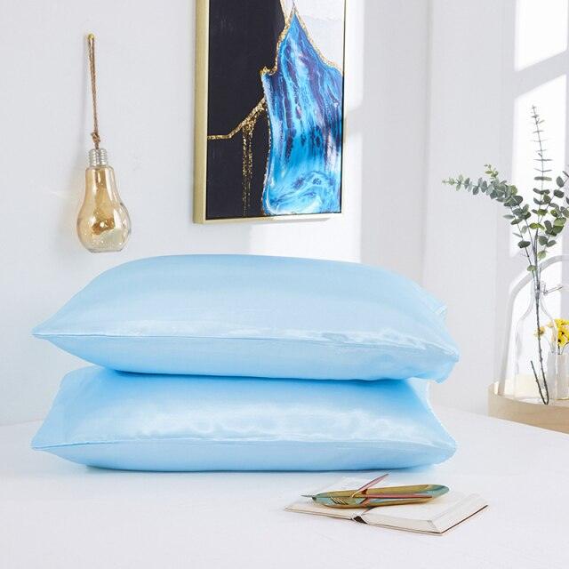 Luxury Ladies Satin Pillowcase Satin Silk Ultra Soft Standard Pillowcase Silk Satin Pillow Cases For Hair and Skin Soft King Queen Elegant Standard Bedding Pillowcase Cushion Cover Home Decor