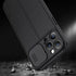 Luxury Leather Black Shockproof Phone Case on For iPhone 13 12 11 14 Pro Max XR X XSMax 14 Case Camera Lens Protection Soft Back Cover Thin Shockproof Case with Slide Camera Case for iPhone