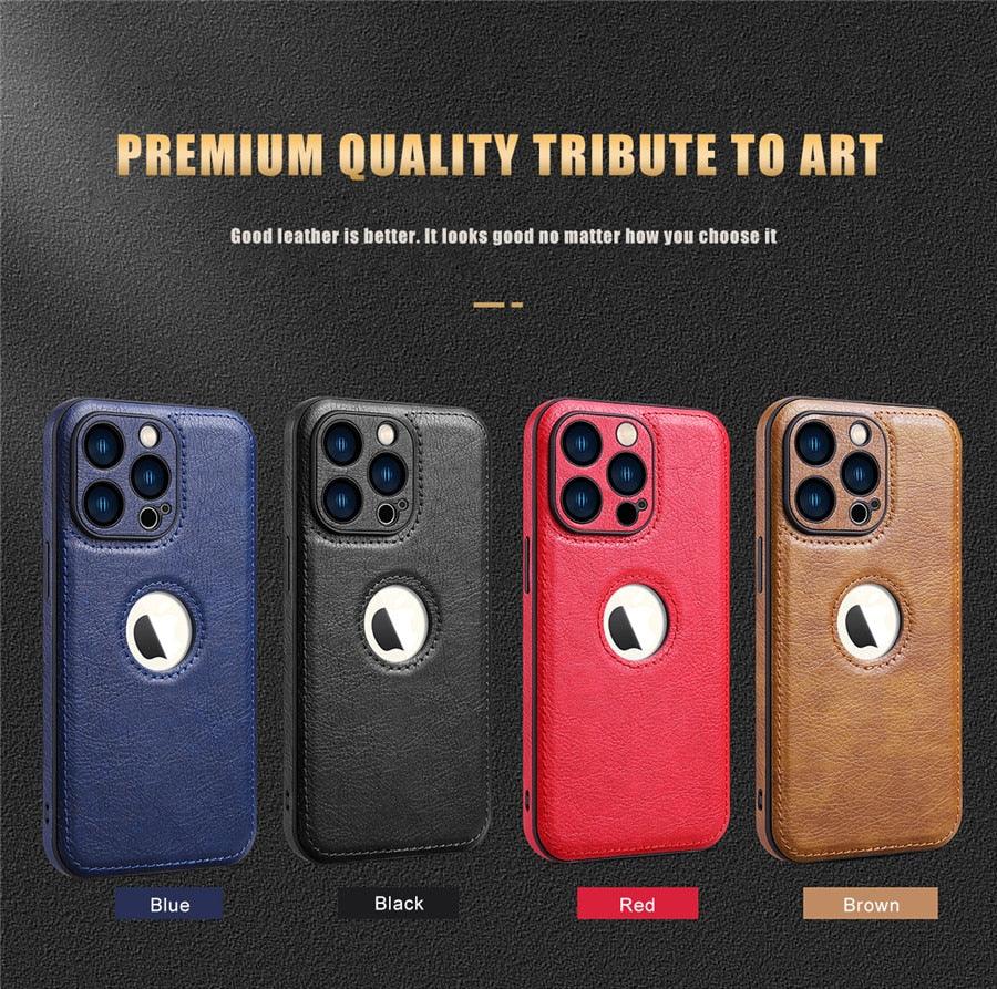 Luxury Leather Case for iPhone 14 13 12 11 Pro MAX XS XR 7 8 Plus Classic Silicone Phone Cover  Leather Case Thin Flexible Soft Grip Luxury PU Leather Cover for Men Durable Anti-Scratch Full Phone Cases