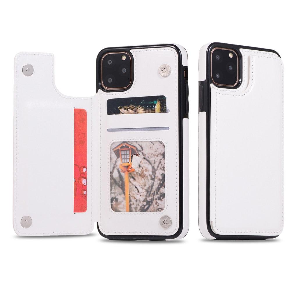 Luxury Leather Cover For iPhone 14 12 13 Mini 11 Pro XR XS Max 6 6s 7 8 Plus 5 5s Wallet Phone Card Slot Flip PU Leather Kickstand Card Slots Case Double Magnetic Clasp Durable Shockproof Cover For iPhone