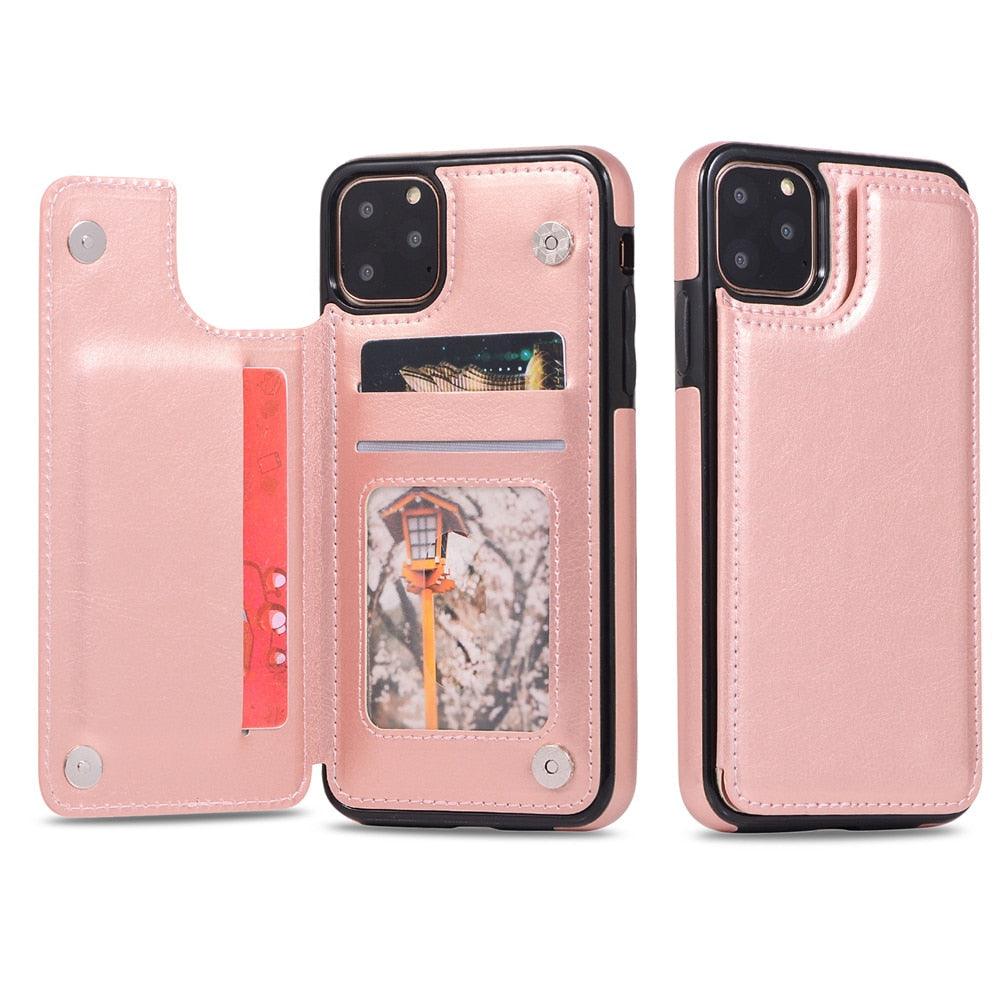 Luxury Leather Cover For iPhone 14 12 13 Mini 11 Pro XR XS Max 6 6s 7 8 Plus 5 5s Wallet Phone Card Slot Flip PU Leather Kickstand Card Slots Case Double Magnetic Clasp Durable Shockproof Cover For iPhone