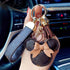 Luxury Leather Creative Car Keychain Key Ring Accessories Gift Girly Mouse Bracelets Accessories Wristlet Cover Shell Letter Holder Strap Plush Pendant Buckle Designer Car Keys Chains For Women